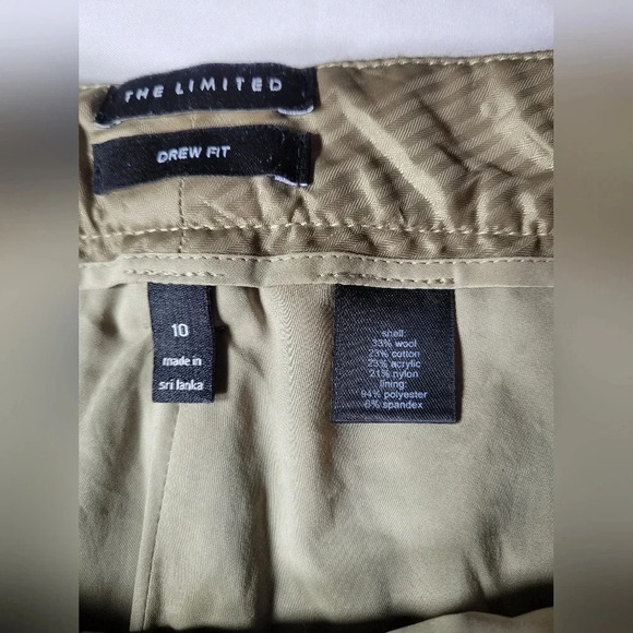 The Limited Drew Fit Green Wool Shorts sz 10 - Picture 3 of 9